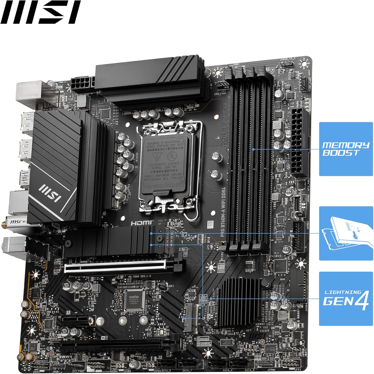 B760M-A WIFI DDR4 mATX Motherboard S271