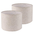 Beige Drum Fabric Lampshades Set of 2 E9315