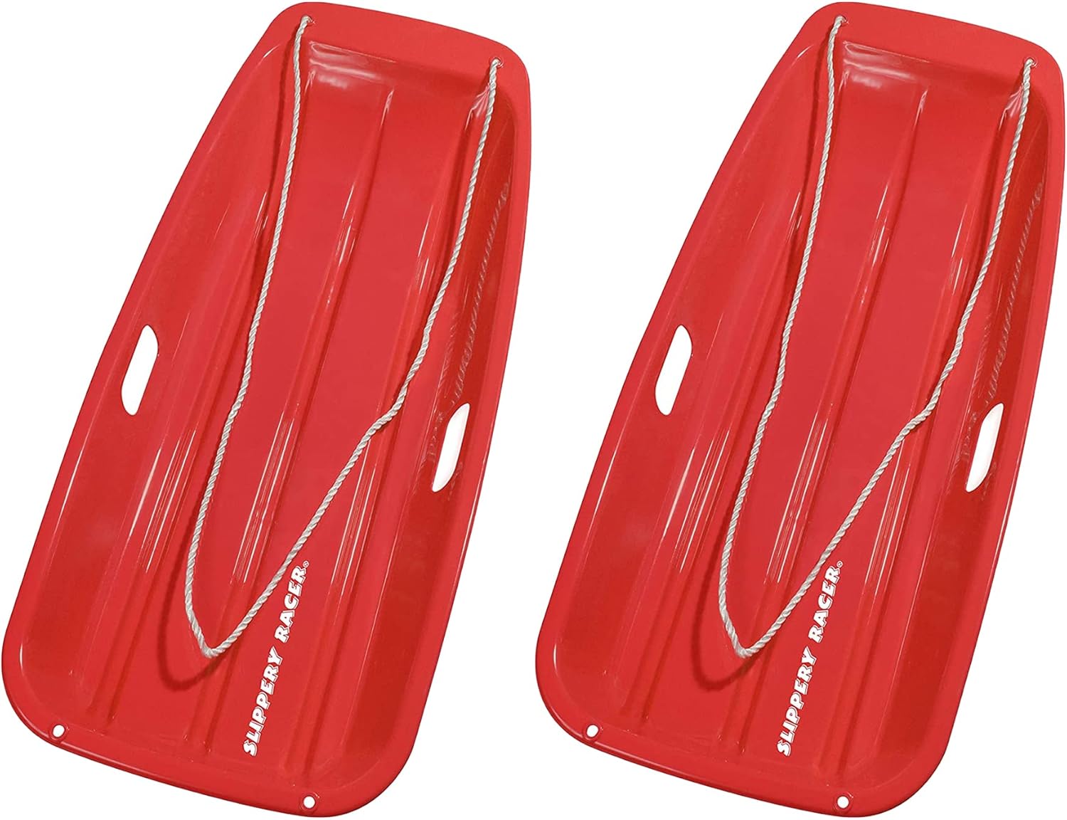 Red 2 Pack Plastic Snow Sled with Pull Rope and Handles S471