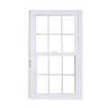 32 in. x 54 in. White Vinyl Double Hung Window with Buck Frame and Colonial Grilles L1512