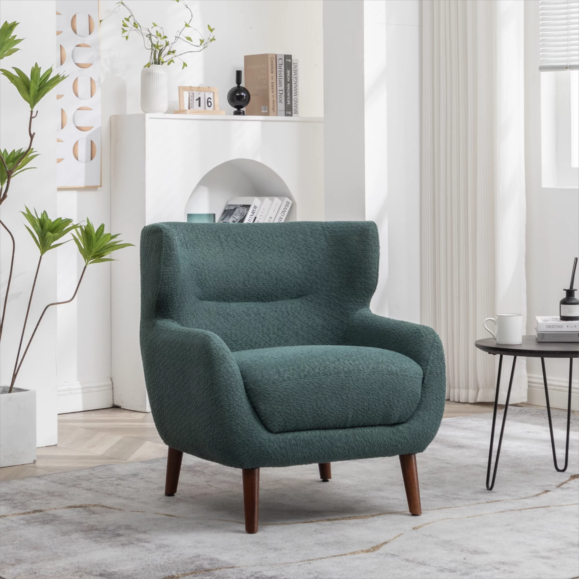 Green Tufted Wingback Armchair S7975
