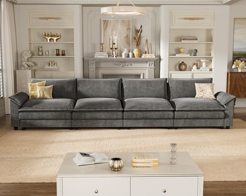 Light Grey L Shaped Chenille Sectional Sofa B71150