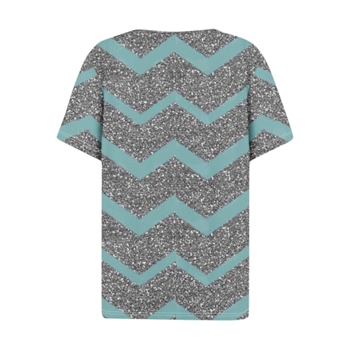 Womens Short Sleeve Button Down Henley V Neck Tunic Tops T981252