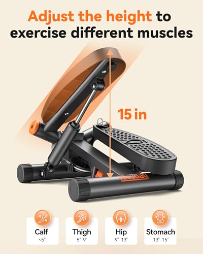 Gray Hydraulic Mini Stepper with Resistance Bands O3254