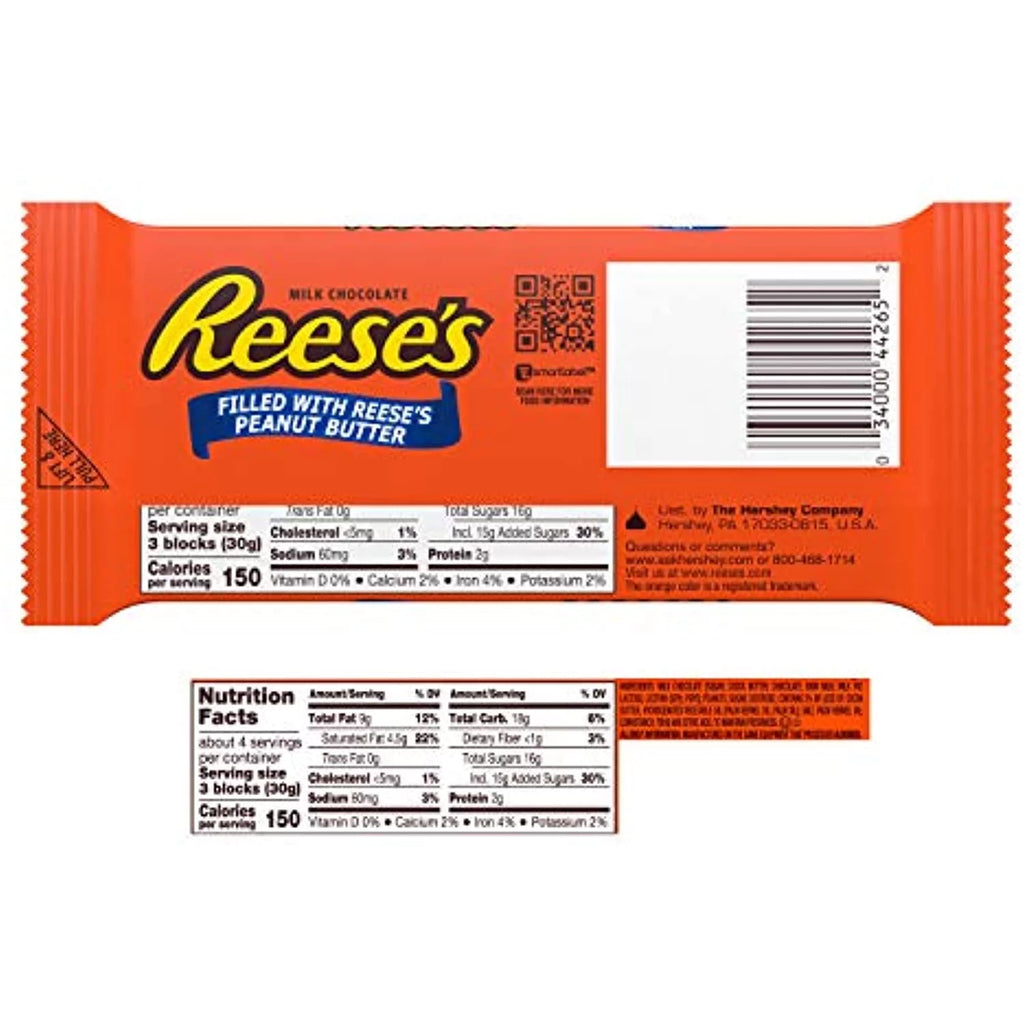 Milk Chocolate Peanut Butter Candy Bars, 4.25 Oz (12 Count) J844923