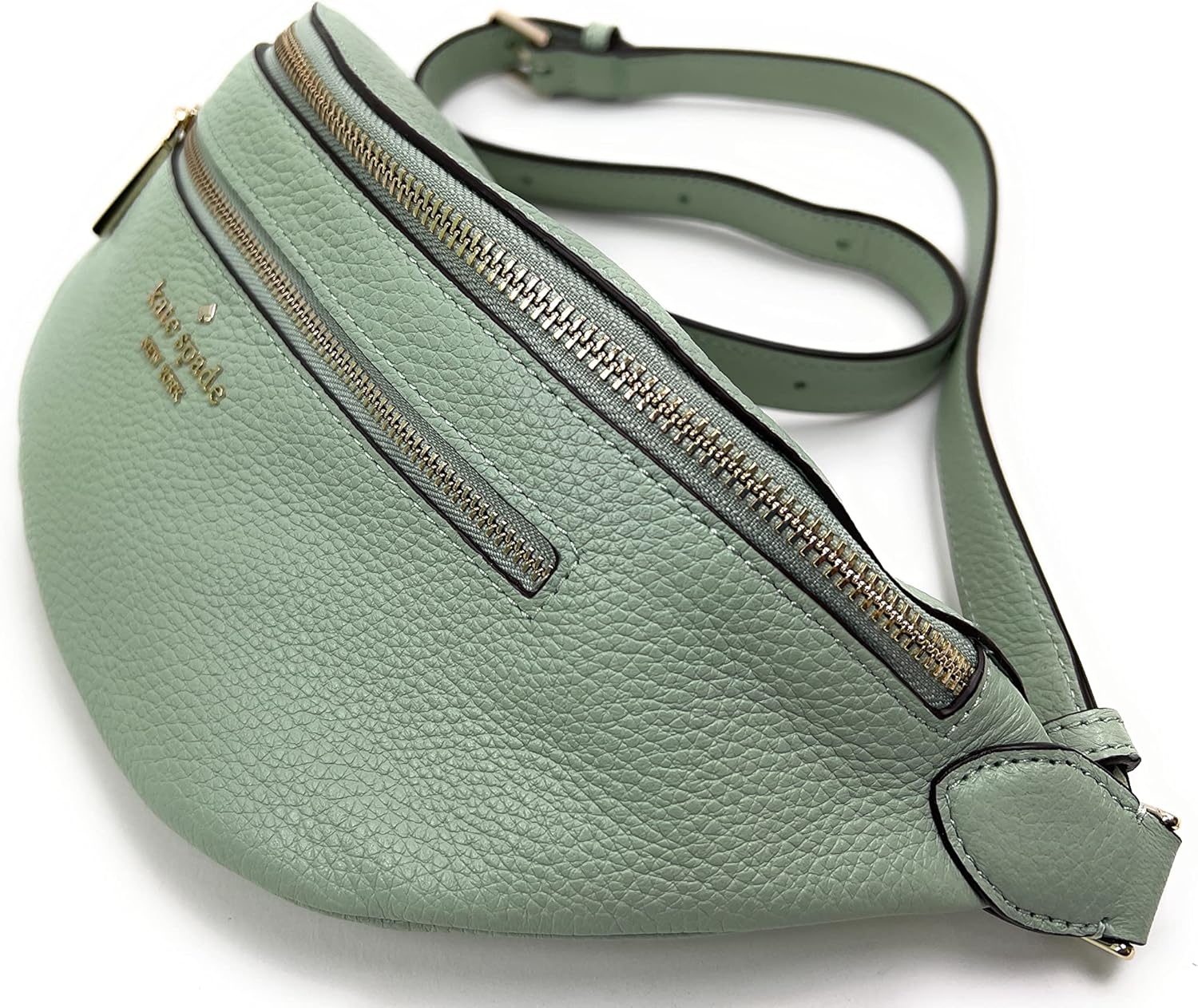 Light Pistachio Leather Belt Bag Fanny Pack V445