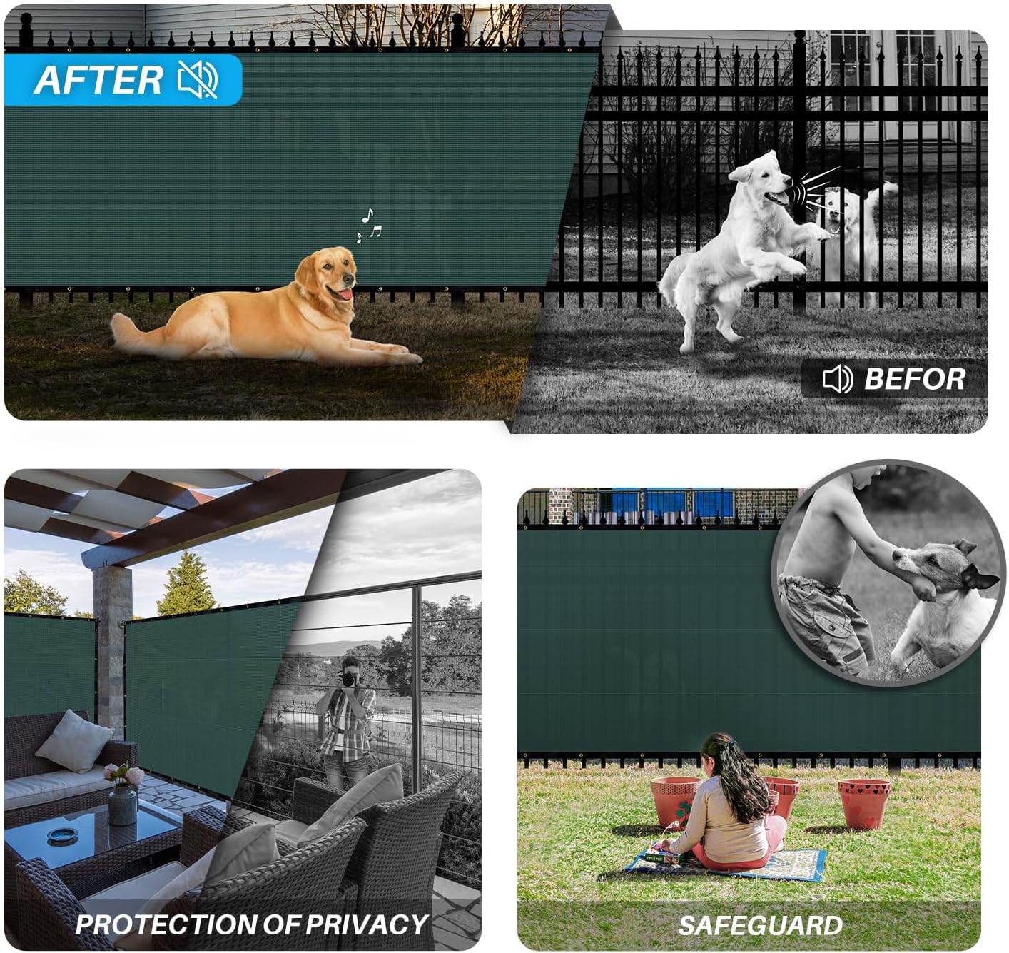 Green Commercial Grade Mesh Privacy Screen M507