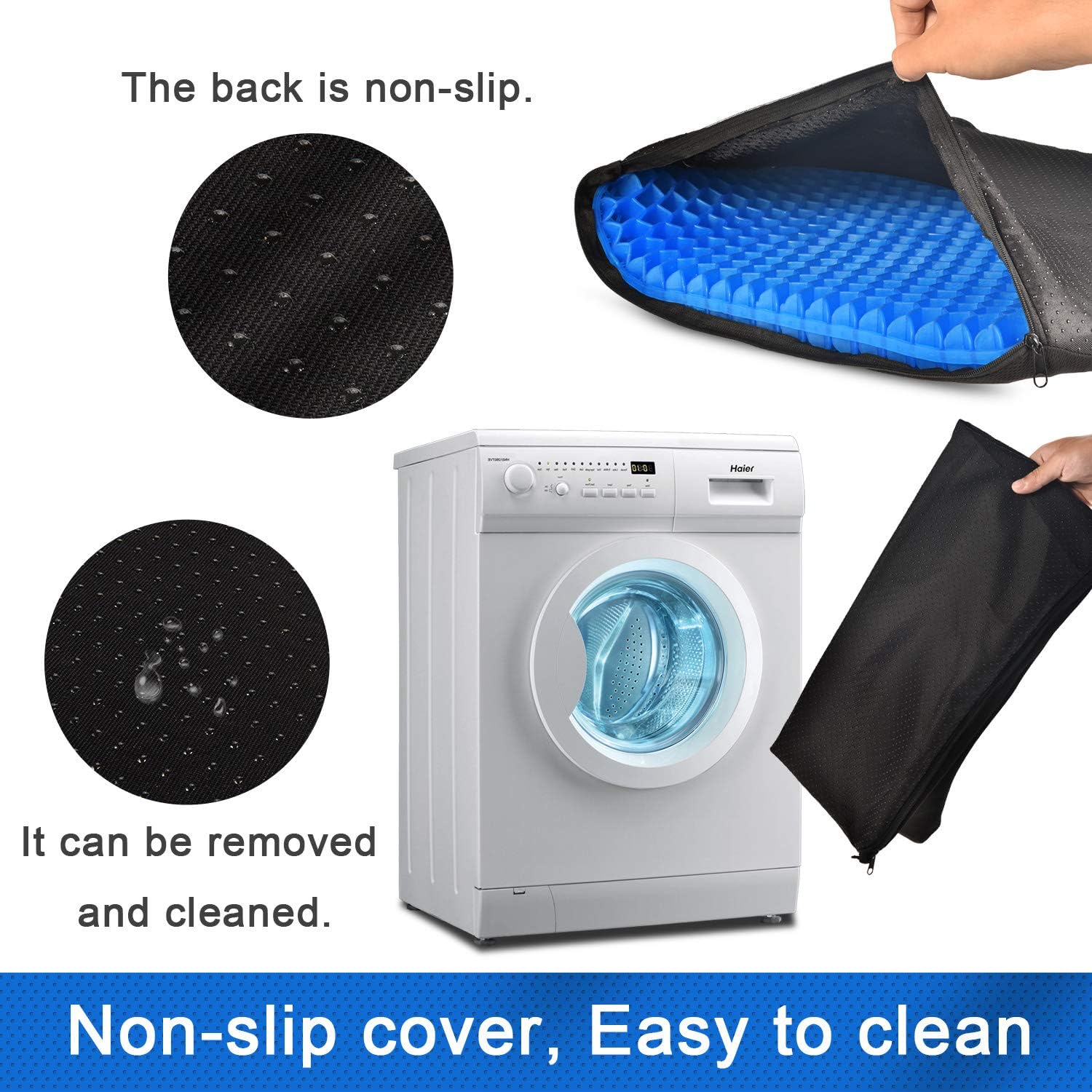Gel Seat Cushion with Non-Slip Cover T834311