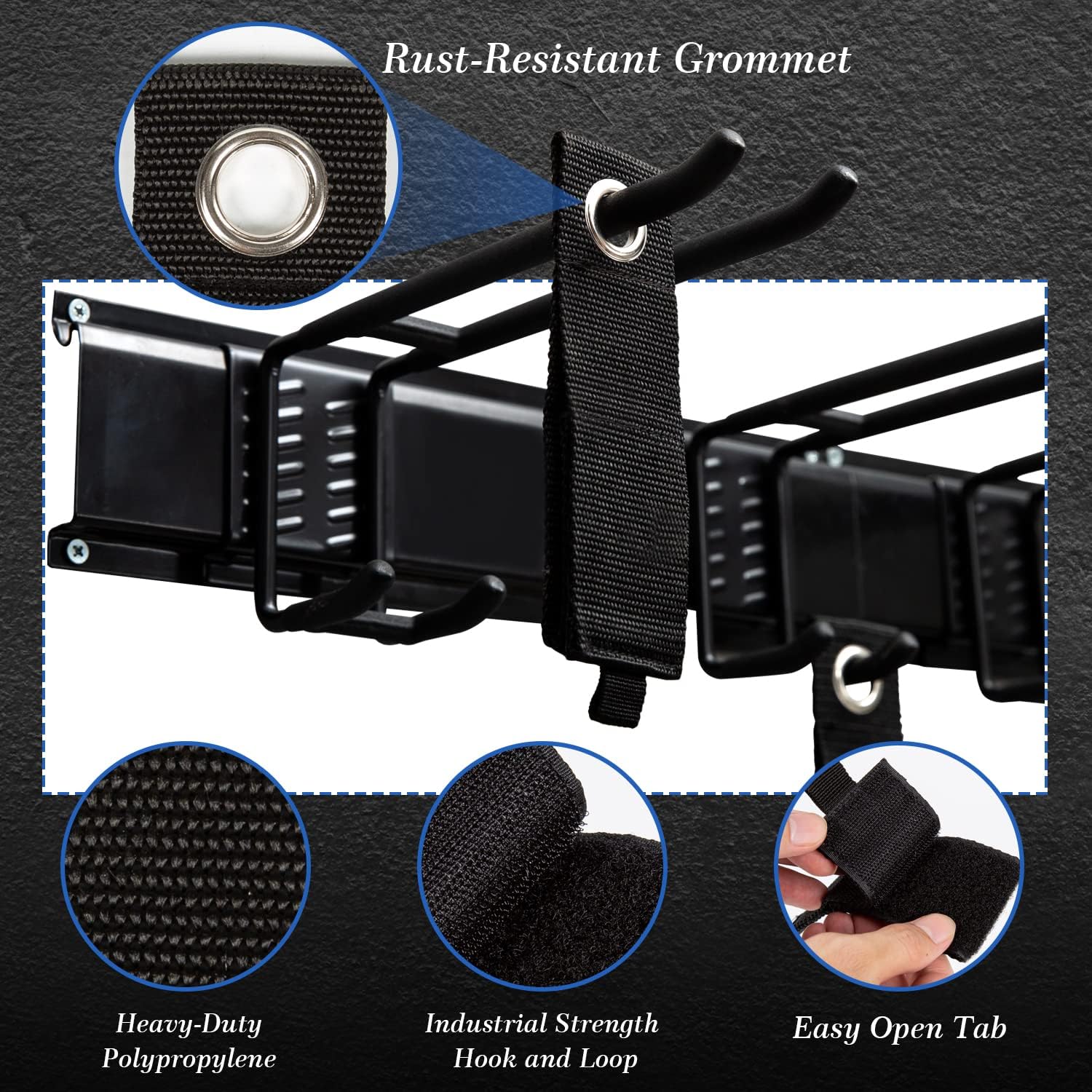 Heavy Duty Steel Tool Storage Rack with Wall Hooks Pack of 2 P524971