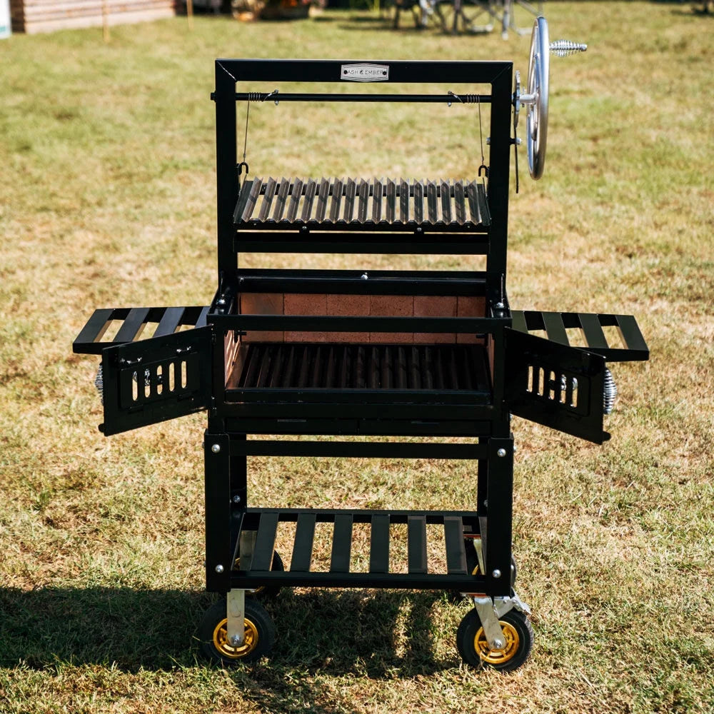 Steel Wood & Charcoal Argentine Grill with Ceramic Brick Lining S3922