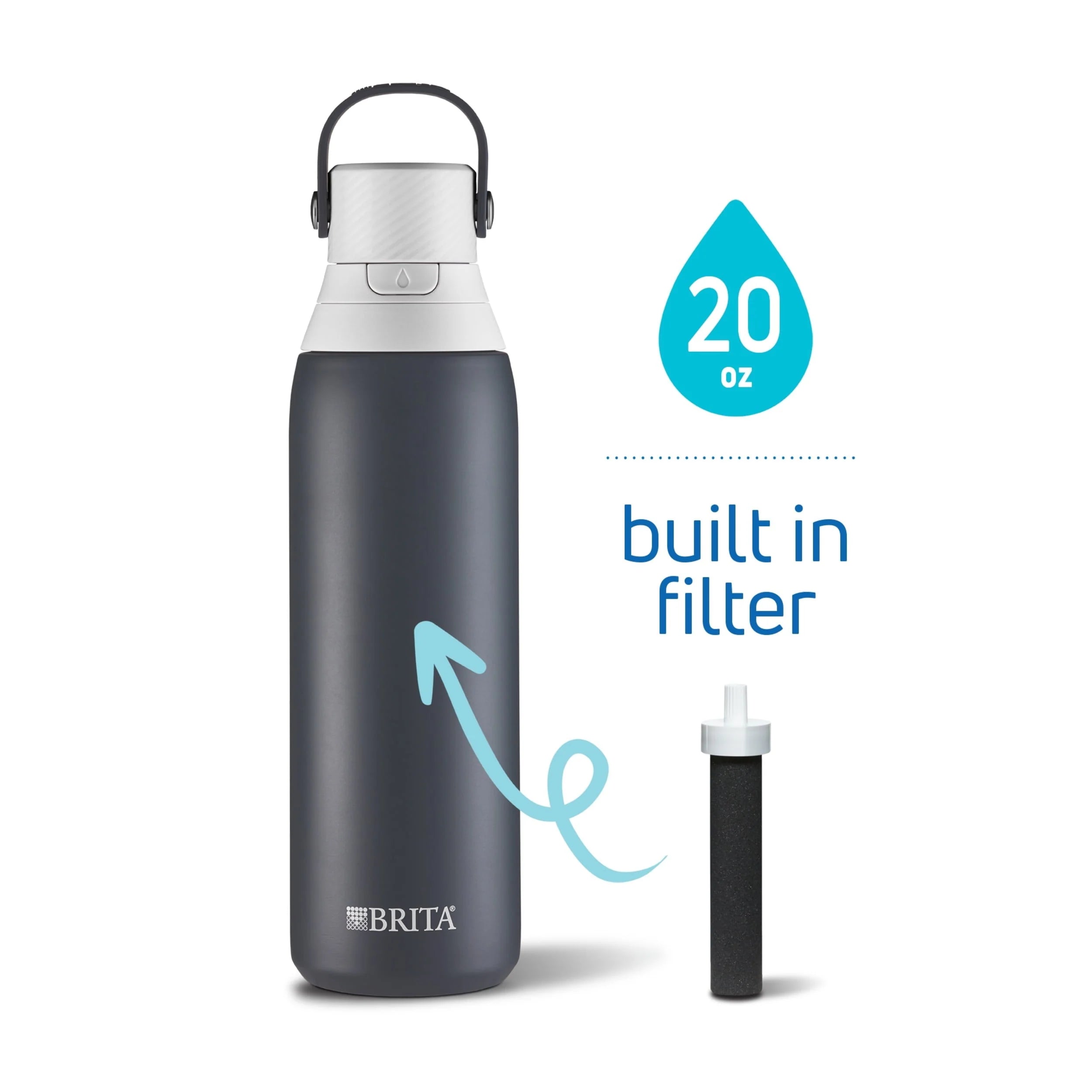 20 oz Stainless Steel Insulated Water Bottle with Straw M399751