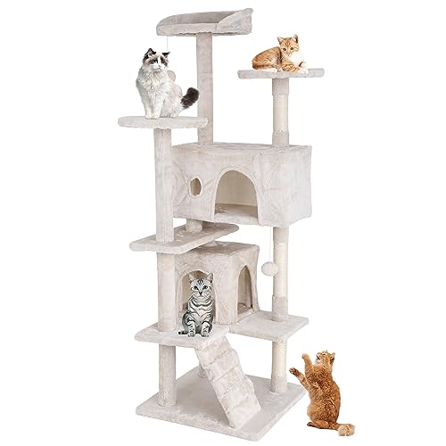 Dark Gray 70 Inches Cat Tree with Litter Box Enclosure U486
