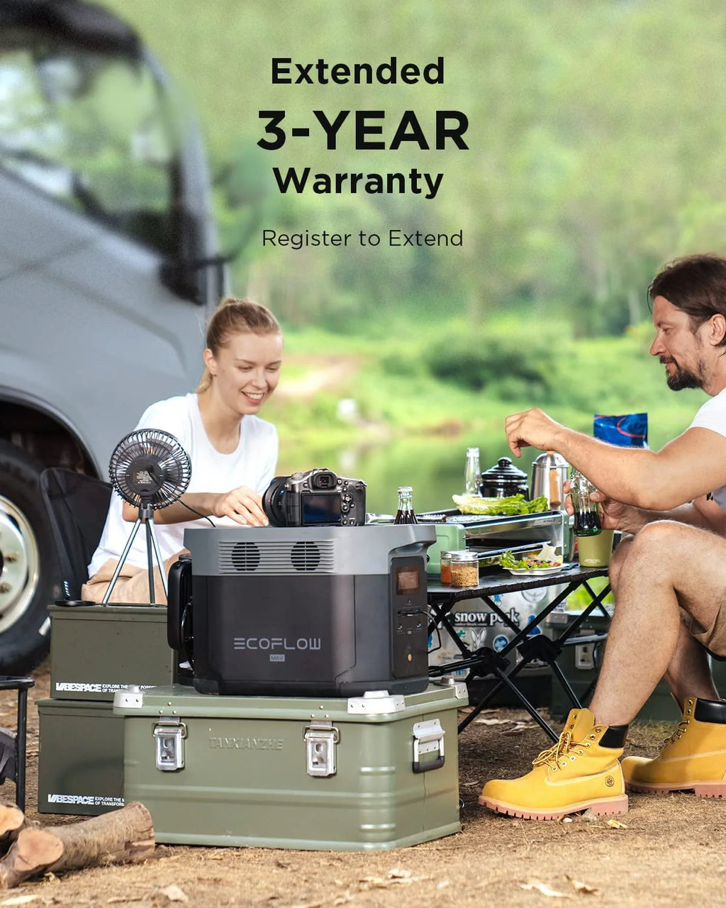 Portable Power Station 1612Wh Capacity Solar Generator 2000W AC Output J911957