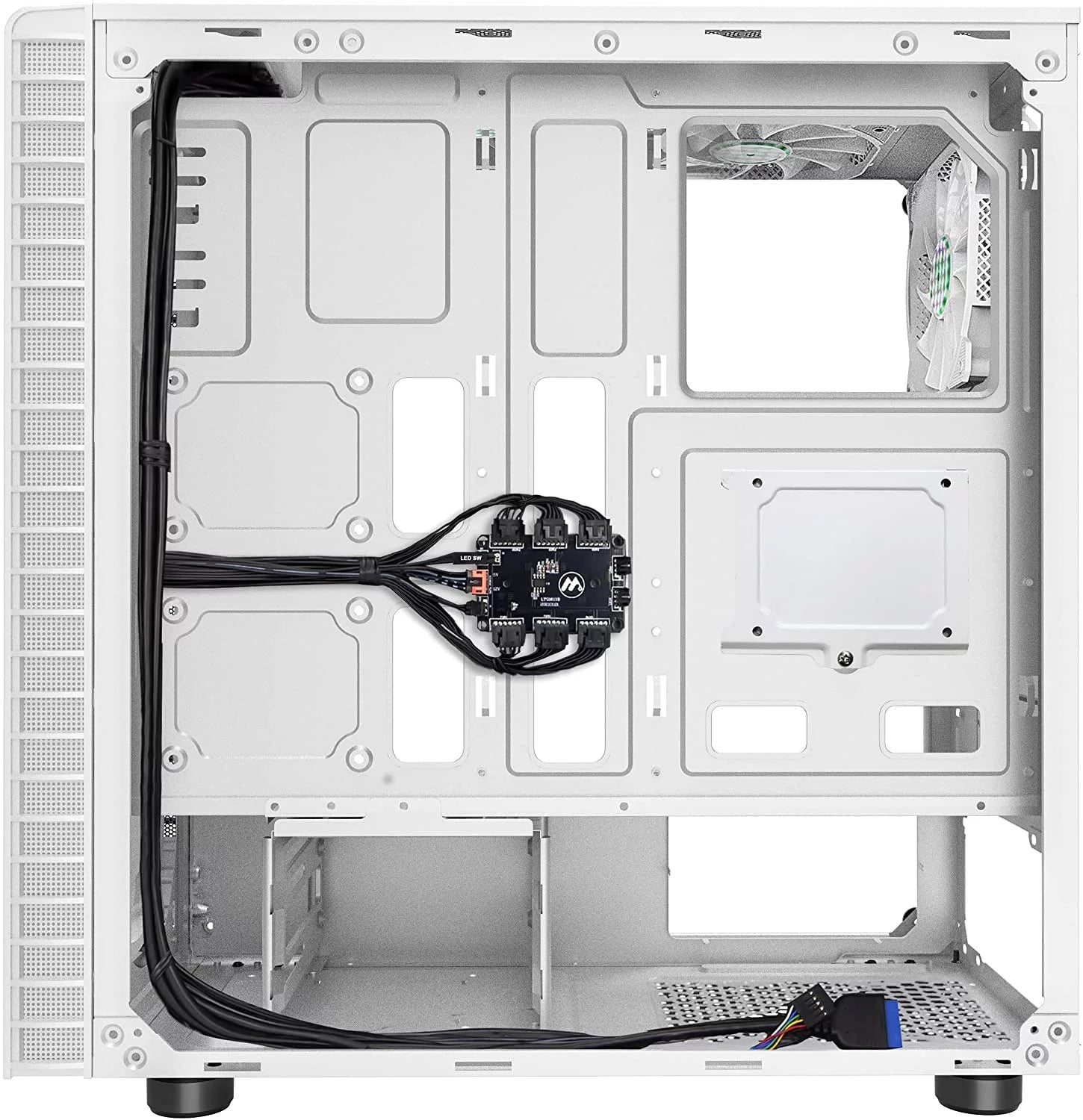 White Mesh Mid-Tower ATX PC Gaming Case with 6 ARGB Fans Tempered Glass T196