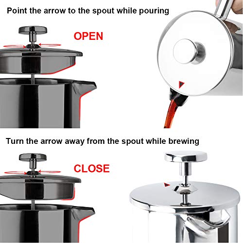 34oz Stainless Steel French Press Coffee Maker E846765