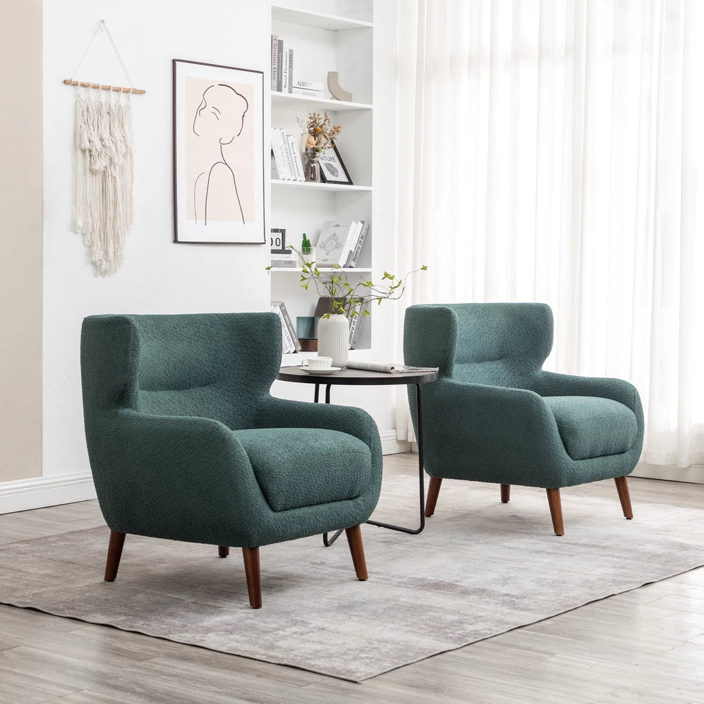 Green Tufted Wingback Armchair S7975