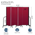 5-Panel Folding Room Divider with Metal Frame, Grey Smoke Fabric S793