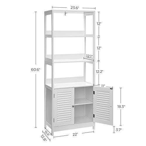 Matte White Freestanding Tall Storage Cabinet E124476