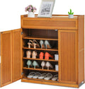 Bamboo 6 Tier Freestanding Shoe Cabinet with Doors (Brown) D103427