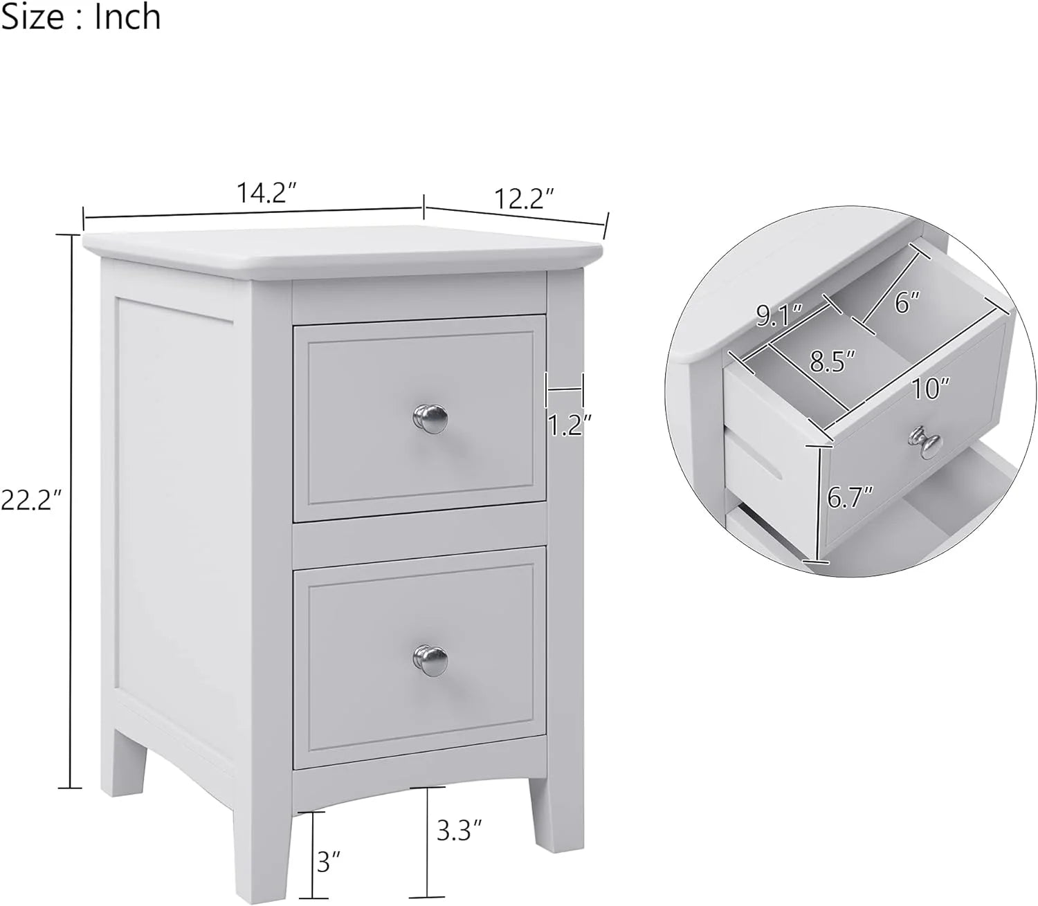 White Queen Size 5 Piece Wood Bedroom Furniture Set R175331