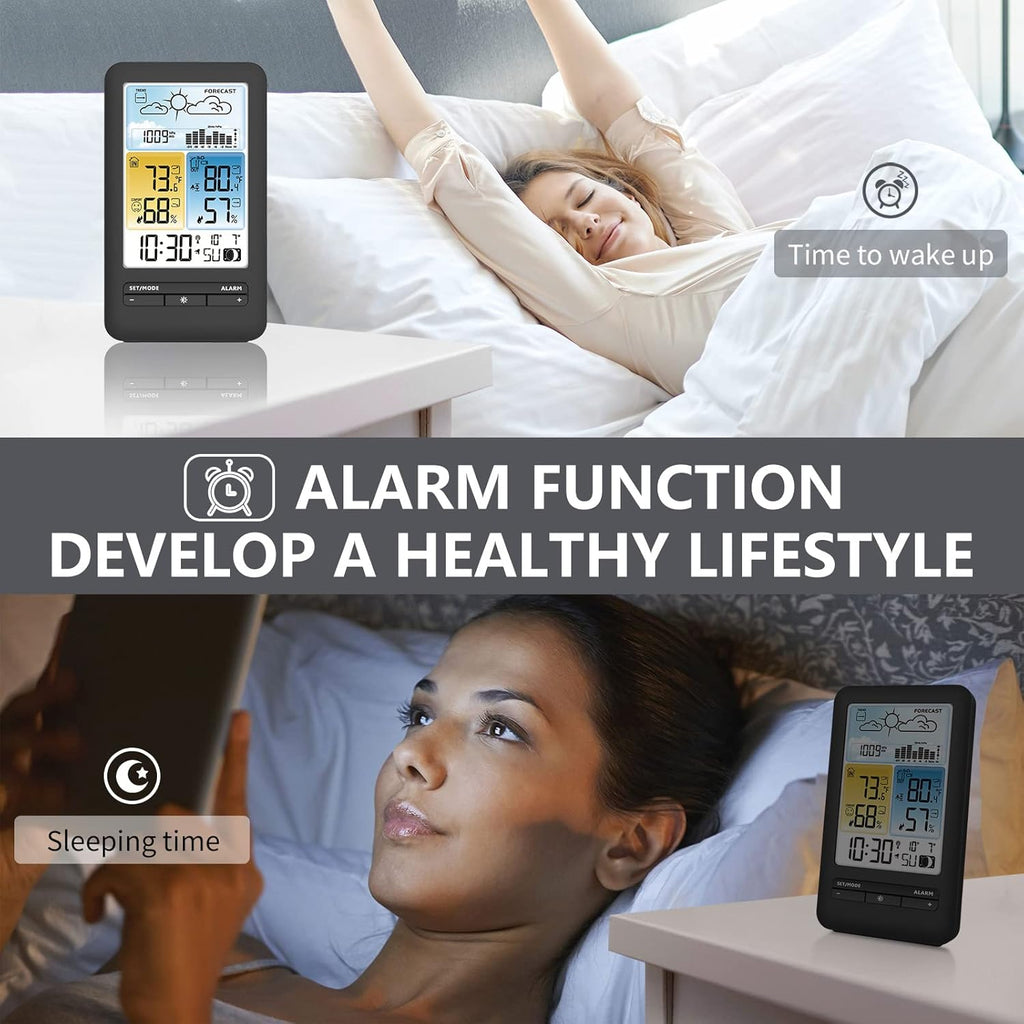 Wireless Color Display Indoor Outdoor Weather Station with Atomic Clock C5686