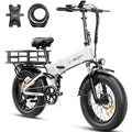 1400W Peak Motor 30MPH Max Speed 624WH Removable Battery Full Suspension 20 * 4.0 Fat Tire Foldable Ebike W95106