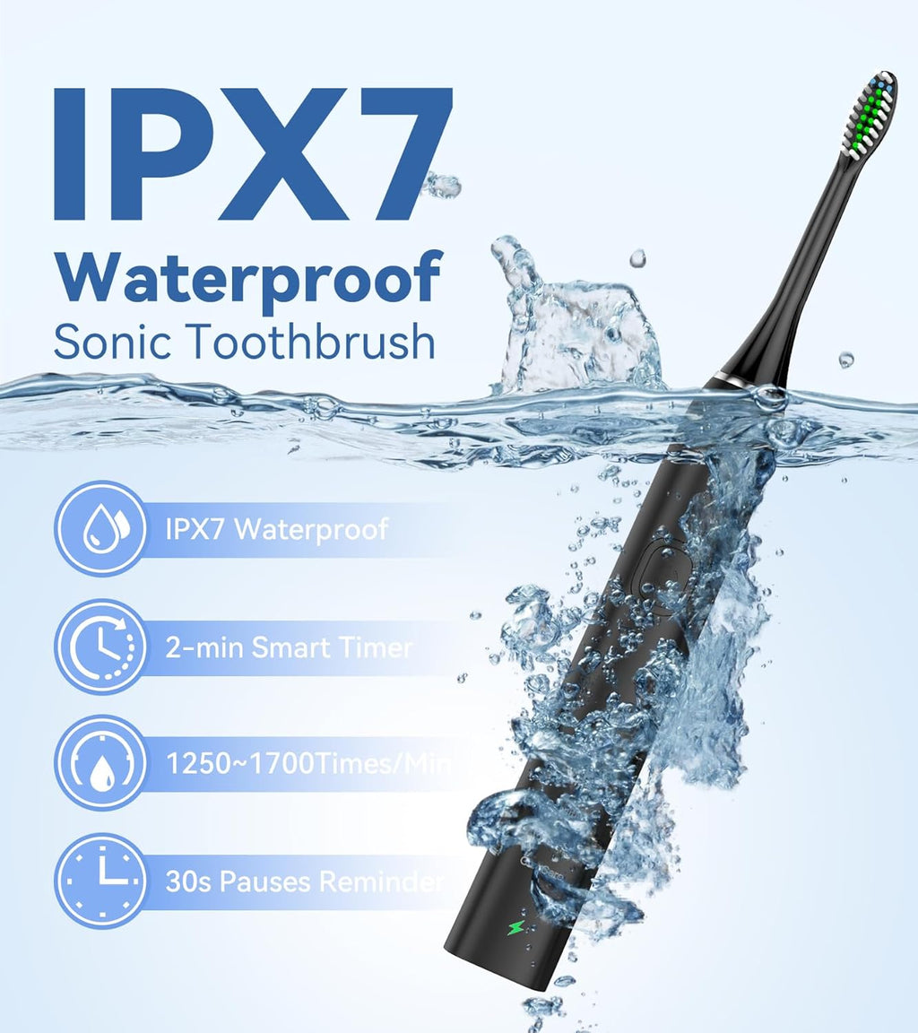 600ML Water Flosser with 7 Jet Tips, 10 Adjustable Water Pressure, 5 Toothbrush Heads Q7487