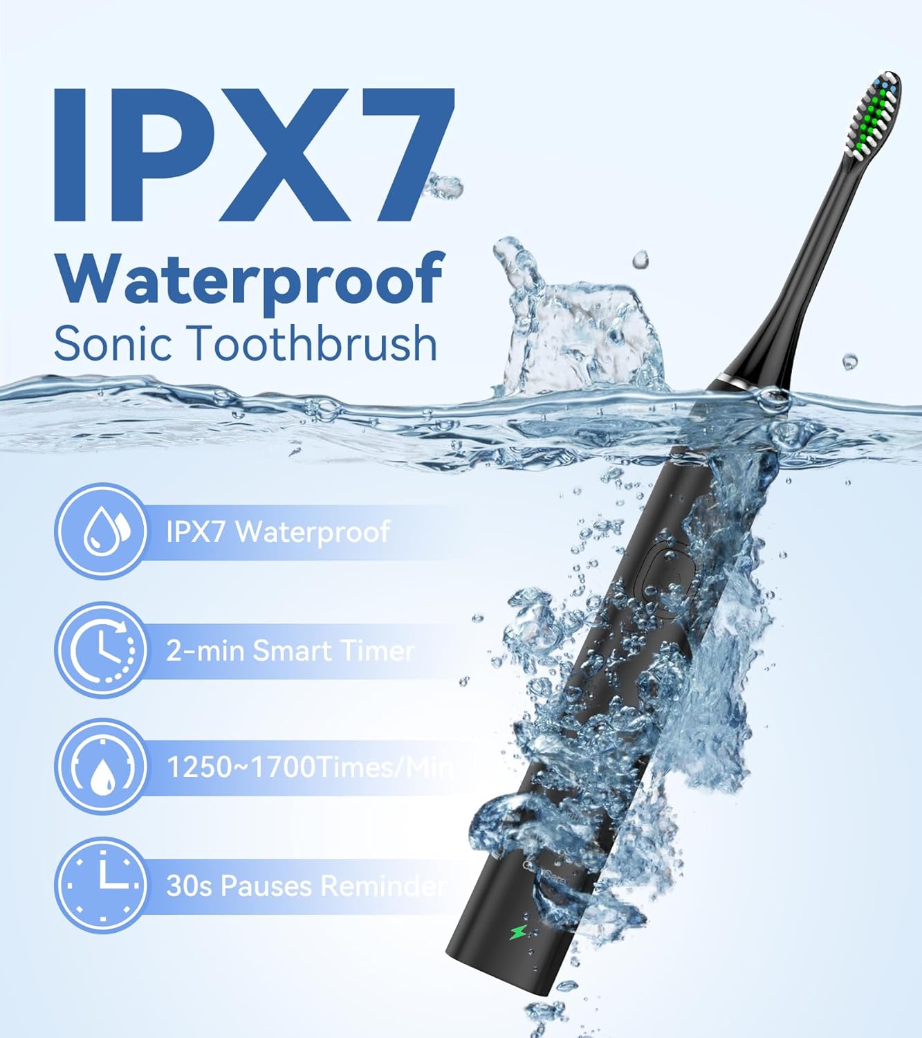 600ML Water Flosser with 7 Jet Tips, 10 Adjustable Water Pressure, 5 Toothbrush Heads Q7487