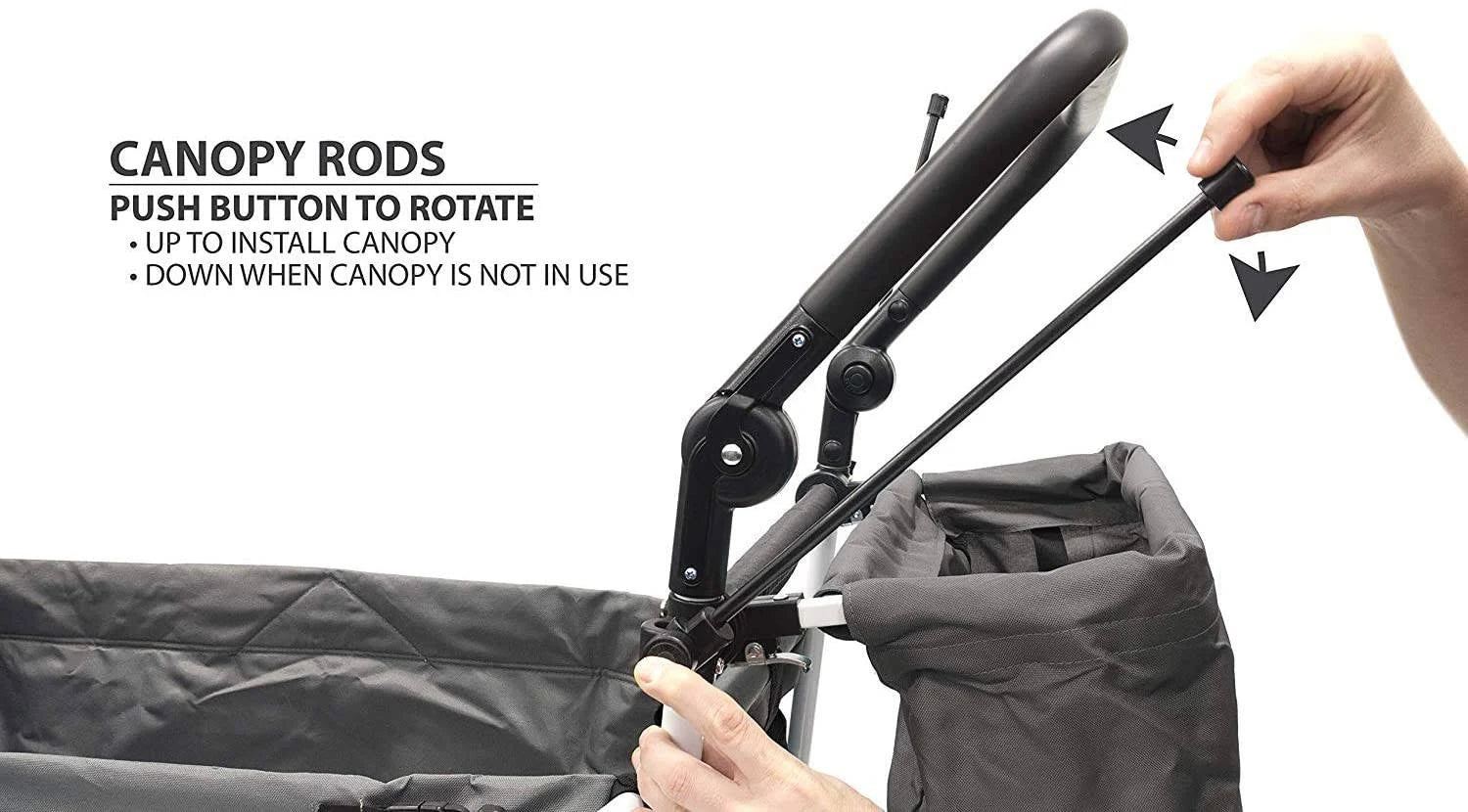 Black/Gray Folding Wagon with Canopy N45293