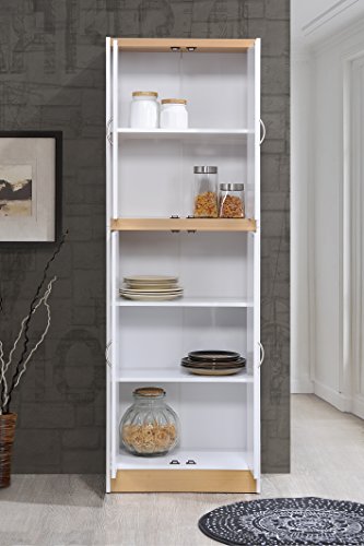 4 Door Kitchen Pantry with Four Shelves, Chocolate H95878