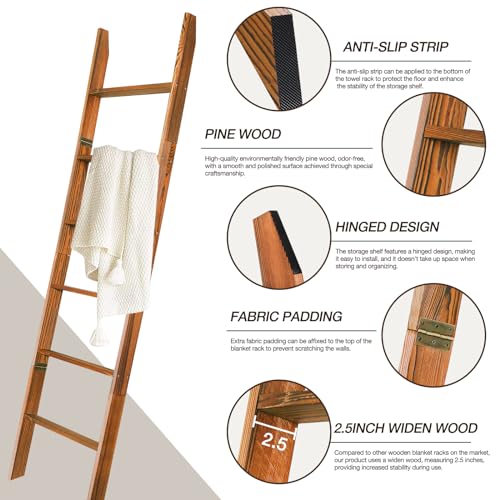 6-Tier Wooden Blanket Ladder Shelf T960887