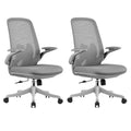 Gray Adjustable Height Mesh Office Chair with Wheels Y73535
