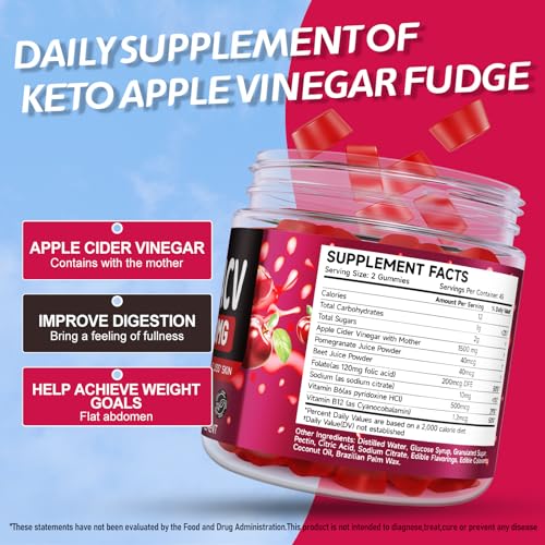 2 Pack 1500mg Keto ACV Gummies with Pomegranate & Beetroot W3610