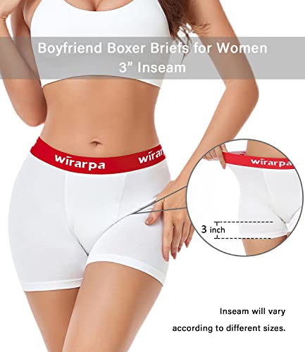 4 Pack Women's Cotton Boxer Briefs 3" Inseam N73678