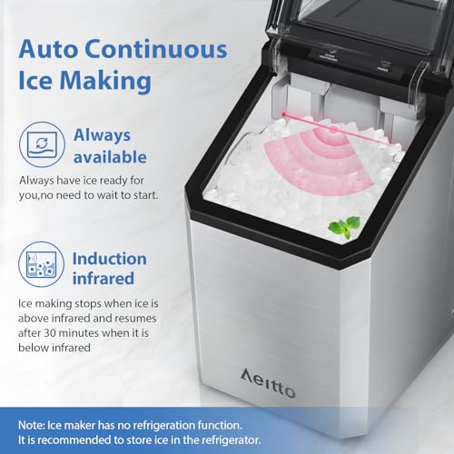 Silver Nugget Ice Maker Countertop, 55lbs/Day, Self-Cleaning F878239