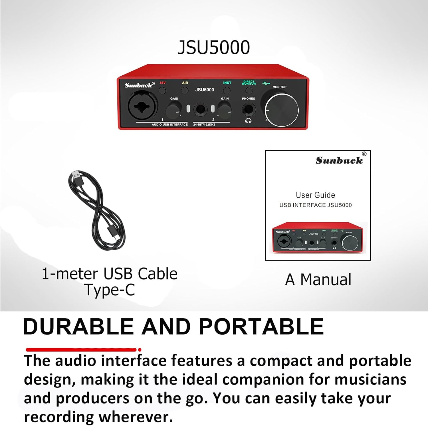 24Bit/192kHz USB Audio Interface with XLR/48V Phantom Power P29191