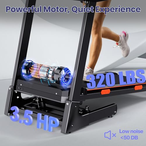 15% Auto Incline Folding Treadmill with Wide Belt, 320 lb Capacity U710550