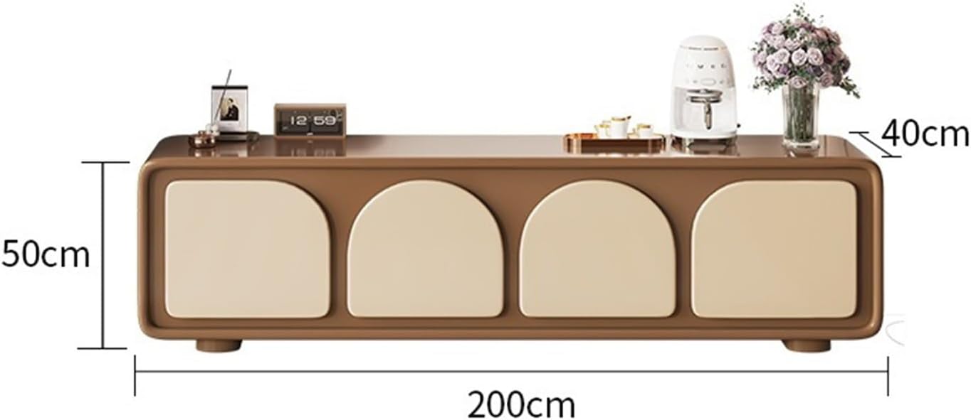 TV Stand Cabinet 4pcs Arched Door Storage Cabinet TV Console X3947