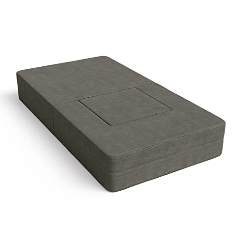 Indigo Convertible Sleeper Futon Chair with Ottoman and Machine-Washable Cover N129
