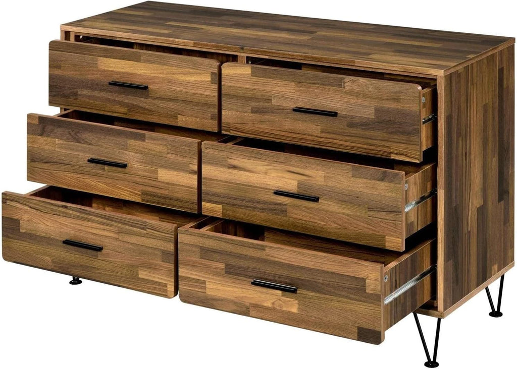 6-Drawer Wooden Dresser Walnut Finish Z7850
