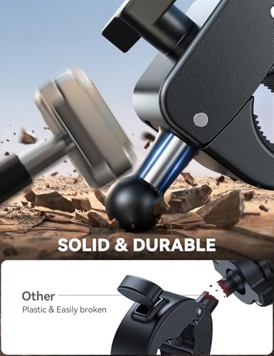 Motorcycle Phone Mount Holder with Metal Handlebar Clamp for 4.7-7" Cell Phones D84976