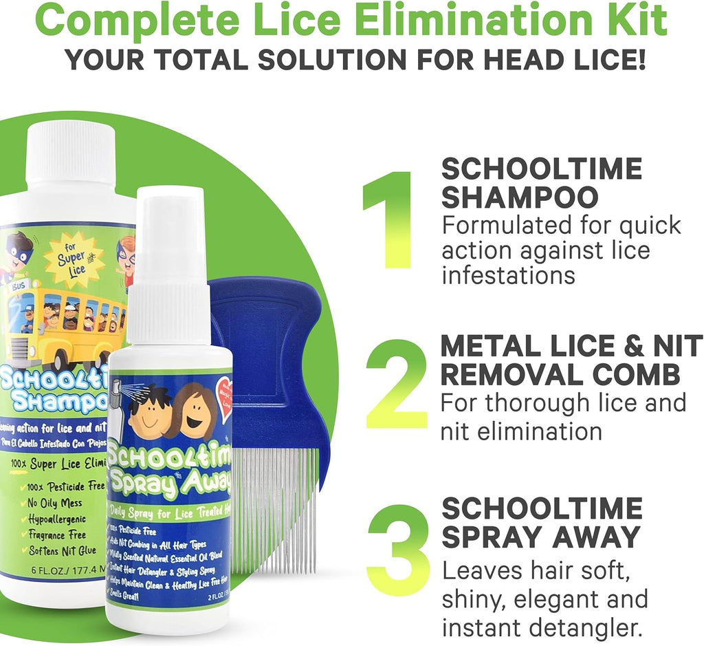 6 oz Shampoo, 2 oz Spray Away with Stainless Steel Comb Y5618