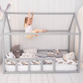 Grey Twin Floor Bed Frame P663997