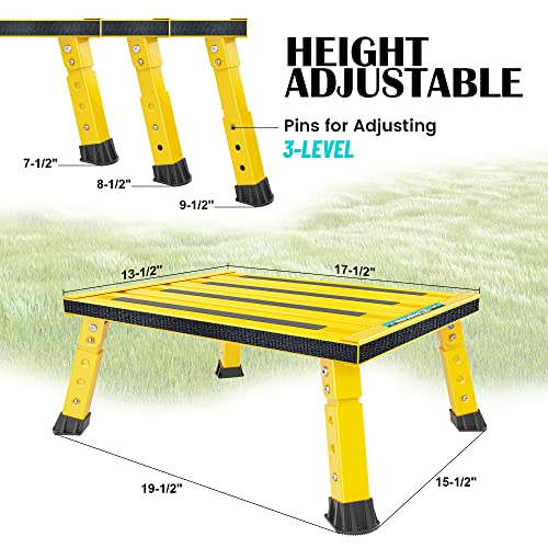 3-Level Adjustable Height Aluminum Folding RV Step M2683