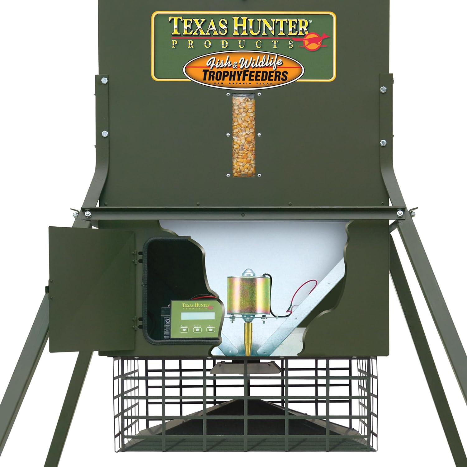 650 lb. Corn Capacity Deer Feeder with 4-Foot Stand and Fill Legs O787663