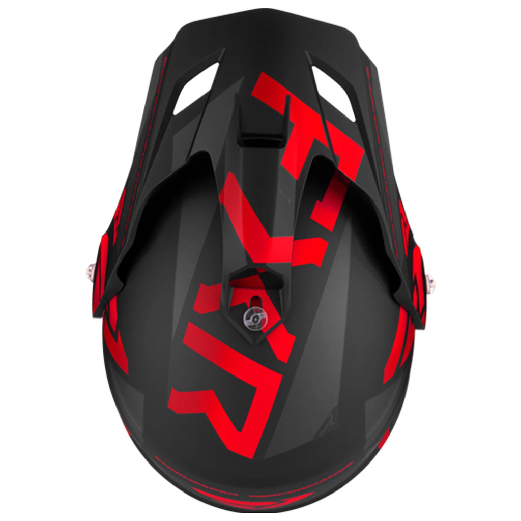 Black Red Snowmobile Helmet with Electric Shield H7232