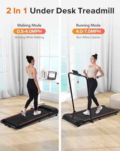 2 in 1 Folding Electric Treadmill with Remote Control C84769