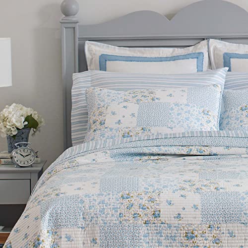 King Cotton Reversible Quilt Set with Matching Shams C838810