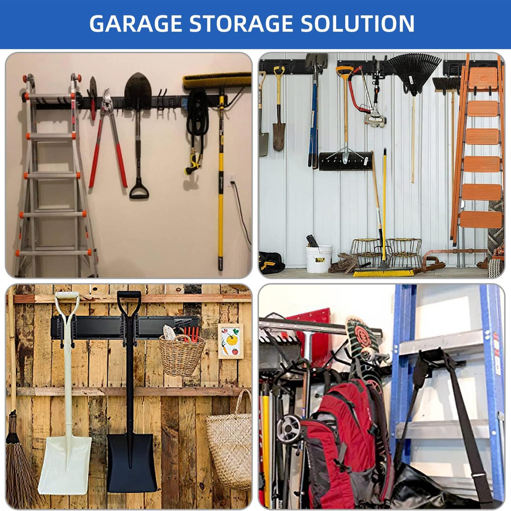 Heavy Duty Steel Tool Storage Rack with Wall Hooks Pack of 2 P524971