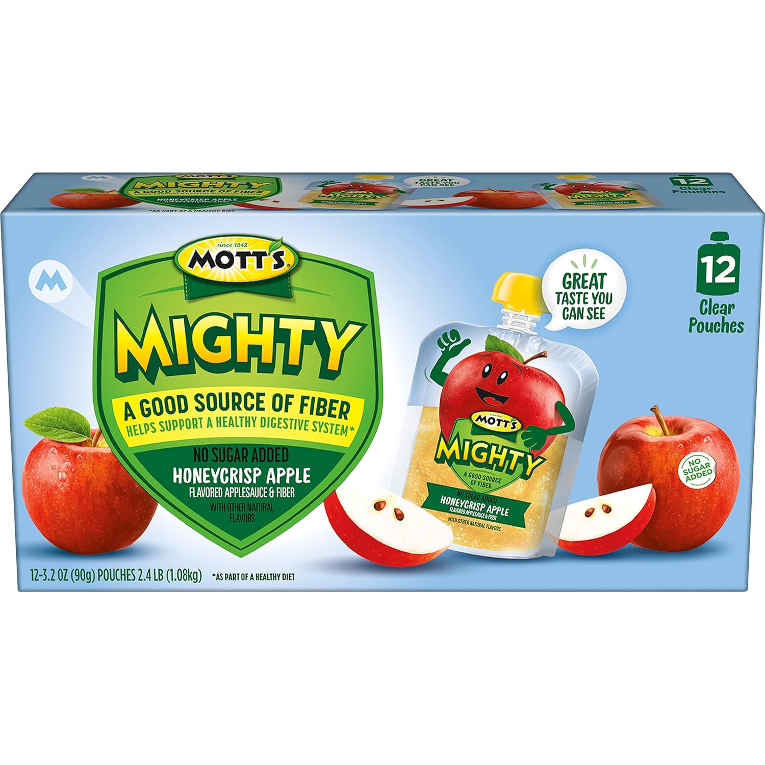 12 Pack 3.2 Oz Honeycrisp Apple Applesauce Pouches L179